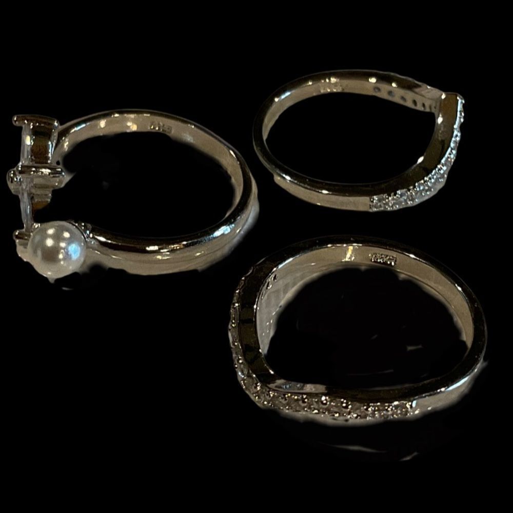 925 Sterling Silver Stack Rings NWT - Picture 3 of 3